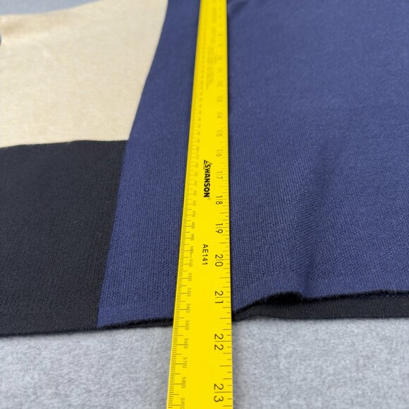 THML Colorblock Turtleneck Poncho Navy Cream Black Knit NWT Size Small - Picture 12 of 12